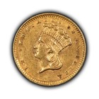 1856 Ty-3 G 1 Indian Princess Gold Dollar Type 3 - Dramatic R Clash - Au - G5011