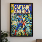 Captain America Vintage Marvel Comic Cover Action Poster Print 24x36