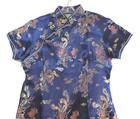 Cheong Sam In Blue Dragon Phoenix Brocade S To Xs Bust 35