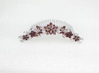 Faship Gorgeous Burgundy Rhinestone Crystal Floral Hair Comb Fast Ship