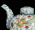 9   Ming Xuande Wucai Porcelain Phoenix Phenix Bird Birds Teapot Teakettle