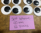 40mm Wiggle Google Googly Eyes 12 Pieces Self-adhesive Halloween Art Kids Craft