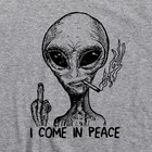 Alien I Come In Peace T Shirt Extraterrestrial Ufo Area 51 Roswell Spaceship Tee