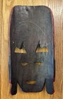 Hand Carved   Painted Wooden Tribal   Tiki Mask 12x6    Wall Hanging Bar Decor