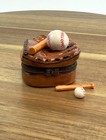 Porcelain Hinged Trinket Box Baseball Mitt