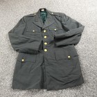 Vtg Us Army Dress Coat Mens 40r Green Service Uniform Wool Blend Military Jacket