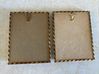 Vtg Convex Silhouette Picture Set 2 Reverse Paint Victorian Couple Dog Shopping
