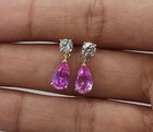 Women s 2ct Pear Cut Lab Created Diamond Halo Stud Earrings 14k White Gold Over