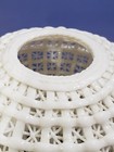 Vtg Dehua Chinese Luminary Lantern Bowl Vase Porcelain Lattice Design Asian Art