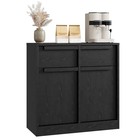  Sideboard Buffet Cabinet With 2 Drawers  31 5 In 2 Doors   2 Drawers Black