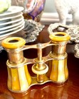 Antique Lemaire Paris Golden Mother Of Pearl Opera Theater Glasses  binoculars