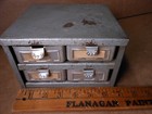 Small Vintage Industrial 4 Drawer Metal Parts Cabinet Stoarge