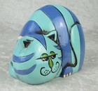 Pride Creations Blue Striped Cat Bank Cheshire Cat Papier Mache Japan 5-3 4 Inch