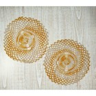 2 Antique Handmade Crochet Round Doilies In Shades Of Orange 