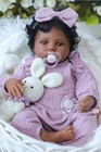 Realistic Reborn Baby Dolls Black Girl     18 Inch African American Purple