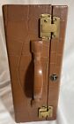 Shortrip Vintage Genuine Leather Brown Carry-on Beauty Case Train Case Luggage