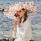 Women Kentucky Derby Church Wedding Noble Dress Hat Polka Dot Organza Hat Formal