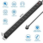 1875w 12-outlet Heavy Duty Power Strip With Surge Protector 15ft 14awg Extension