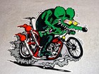 Vintage Ratfink Rides Motorcycle  12  Porcelain Metal Rat Fink Gasoline Oil Sign