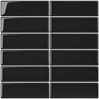 Funstick 30-sheet Peel   Stick Subway Tile Backsplash 12x12 Black