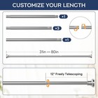 Adjustable Shower Curtain Rod 31-80 Inch  Never Rust Stainless Steel Silver T   