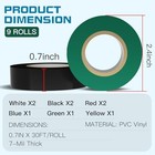 9 Rolls Colored Electrical Tape Set 0 7in X 30ft Professional Insulation Tape