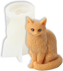 3d Sitting Cat Shape Candle Silicone Molds For Diy Candle Resin Pillar Aromat   
