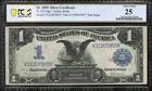 1899  1 Silver Certificate Black Eagle Pcgs 25 Fr 233 07965