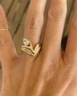 Pear Cut Simulated Diamond Wedding Bridal Ring Set 14k Yellow Gold Plated
