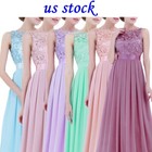 Womens Lace Chiffon Long Dress Bridesmaid Evening Prom Gown Cocktail Party