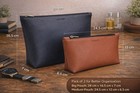 Leather Multipurpose Pouch Carry-all Travel Toiletry Makeup Cosmetic Bag Unisex