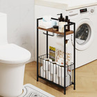 Freestanding Toilet Paper Holder With Storage Shelf  Bathroom Toilet Paper Holde