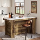  59   Kitchen Island  Modern Island Table With Faux Marble Top