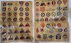 Vintage U s  Army Division   Insignia Identification Cloth Charts Laminated Wwii