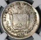 1864 Ngc Xf Costa Rica 25 Centavos Small 25 Cs Ceiba Tree Silver Coin  25081401d