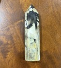 Polished Black   White Crystal Healing Obelisk Point Tower 