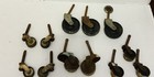 Lot Of 12 Antique Vintage Furniture Casters Wheels Metal Wood Matching Set 4