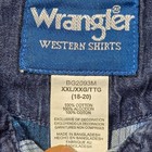 Wrangler Western Shirt Boys 2xl Blue Plaid Pearl Snap Short Sleeve Cowboy