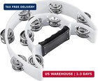 Half Moon Musical Tambourine Double Row Metal Jingles Hand Held Percussion Drum
