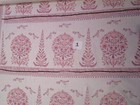 Kalamkari Quadrille 19  Repeat Unit   Pinks Linen Border Print Fabric Handprint
