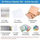 Tabletop Easel Set - 29 Pieces Starter Kit - Artist Acrylic Painting Kit With   