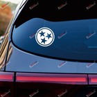 2x White 4   Flag Of Tennessee 3 Stars Decal Sticker Us State Car Vinyl Roundel