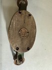 Vintage Wood Block And Tackle Pulley Hook Rustic Barn Crossey Laughen Usa