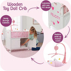 Badger Basket Wooden Toy Doll Bed With Storage  Mobile  And Bedding To Pretend A