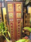 Pair  2  Chinese Qing Dynasty Hand Carved Architectual Panel Dragon  Calligraphy