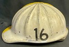 Vintage Superlite Fibre Metal Vintage Aluminum Hard Hat Front Brim White Yellow