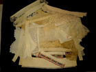Antique Vintage Lace Lot 25 Embroidered Lace Collars cuffs many Unused dress