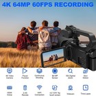 6k Video Camera Camcorder  64mp 60fps18x Digital Zoom Auto Focus Vlogging Camera