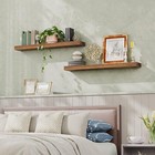 Wall Shelf Set Of 2  47 2 Inch Hanging Shelf With Invisible Brackets  For