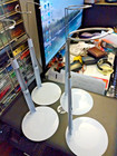 Large Adjustable White Metal Doll Stands W   5 1 2   Round Base Lot Of 4